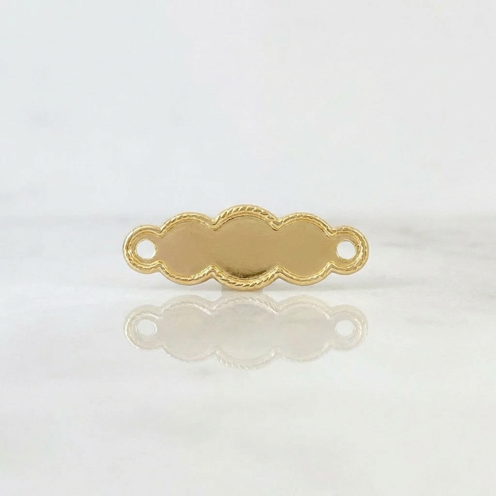 Herraje Placa Nube Bordeada 0.25 g / 3/4 in Oro Amarillo 18K