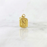 Dije Letra N Marco Texturizado 0.3gr / 1/2 in / Oro Amarillo 18K ©
