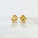 Stud Earrings Paw Print 0.9gr / 5.3mm Yellow Gold 18K
