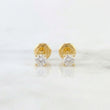 Stud Earrings Four Prongs 0.7 g / in / 3.2 mm Yellow Gold 18K