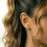 Footprint Stud Earrings 0.95gr / 5mm 18K Yellow Gold ©