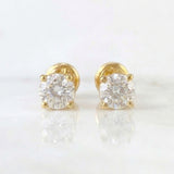 Stud Earrings Four Claws 1.4gr / 5.3mm 18K Yellow Gold *