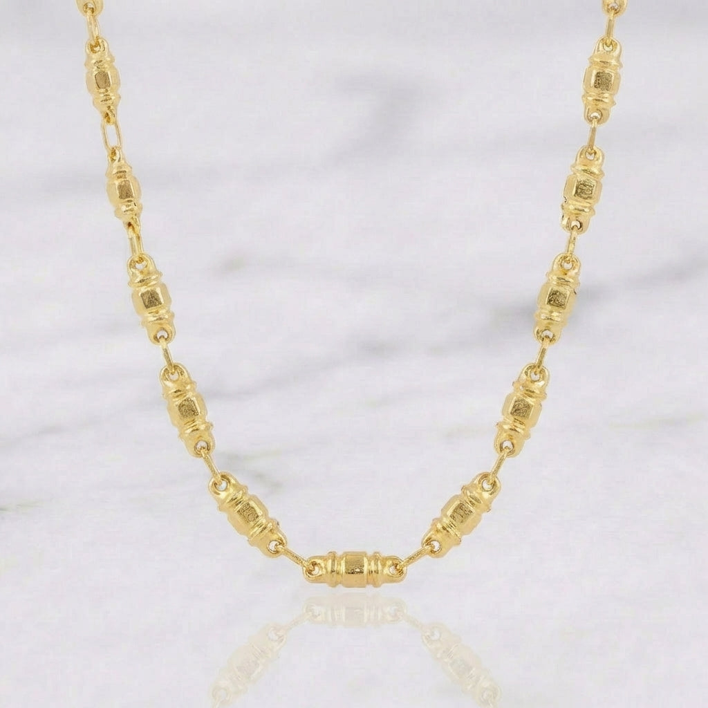 Cadena Rustica Cilindro 8.05 g / 24 1/4 in / 3.75 mm Oro Amarillo 18K