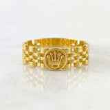 Anillo Correa Sello Corona 3.4 g / T7 Oro Amarillo 18K