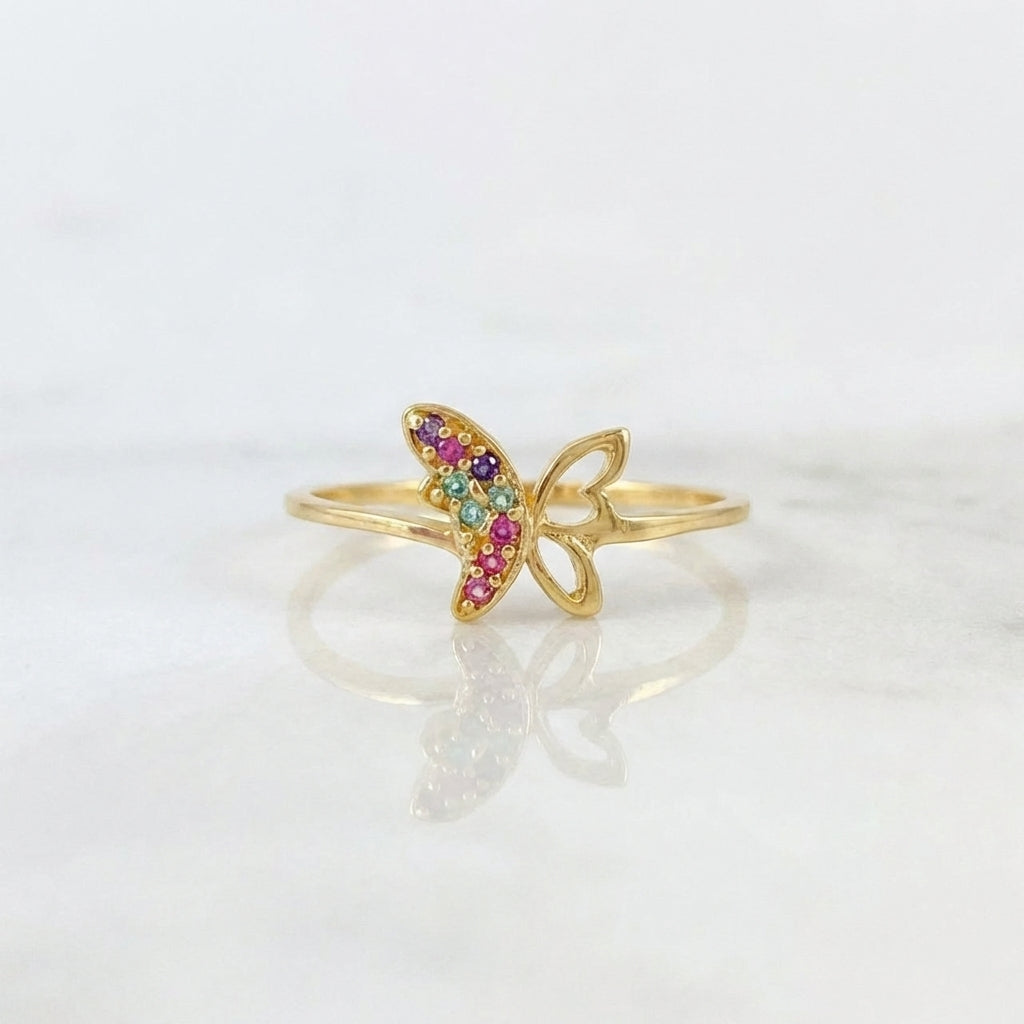 Butterfly Silhouette Ring 1.1 g / T7 1/4 18K Yellow Gold
