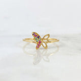 Butterfly Silhouette Ring 1.1 g / T7 1/4 18K Yellow Gold