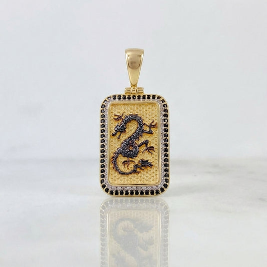 Dije Marco Dragón Oriental 6.35 g / 1 1/2 in Oro Amarillo 18K