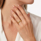 Anillo Cubano 1.35 g / T7 Oro Amarillo 18K