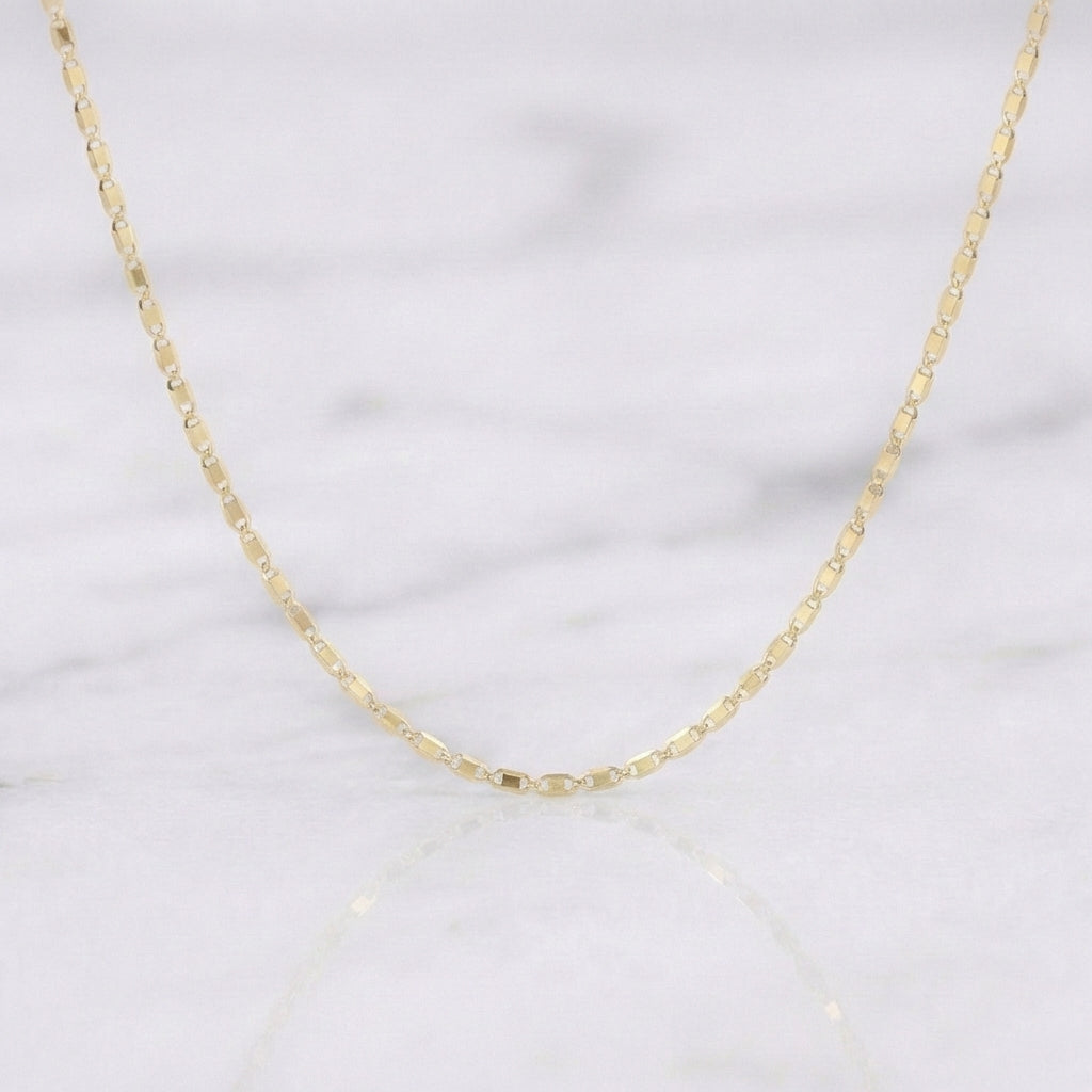 Flat Anchor Chain 1 g / 17 3/4 in / 1.25 mm Yellow Gold 18K