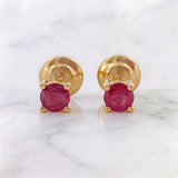 Topos Bisel Rubies 28pts 0.7gr / Oro Amarillo 18K &