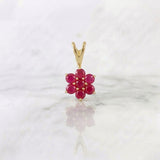 Pendant Hidden Pink Jewel 0.35gr / 1/2 in / 18K Gold +