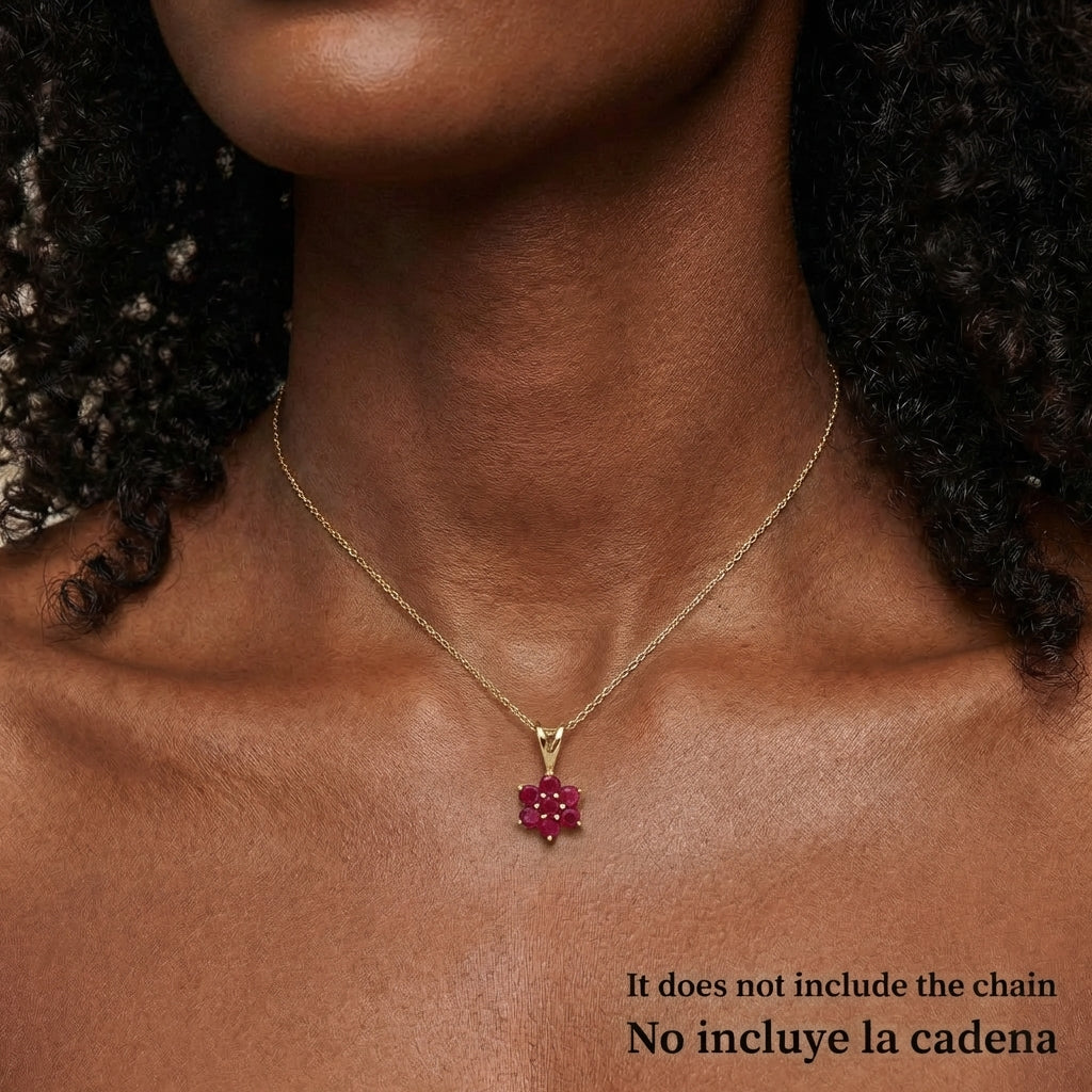 Pendant Hidden Pink Jewel 0.35gr / 1/2 in / 18K Gold +