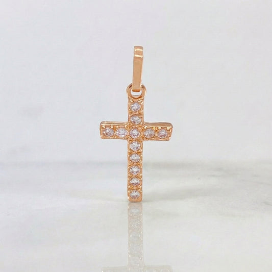 Dije Cruz Tupida 0.85 g / 3/4 in Oro Amarillo 18K