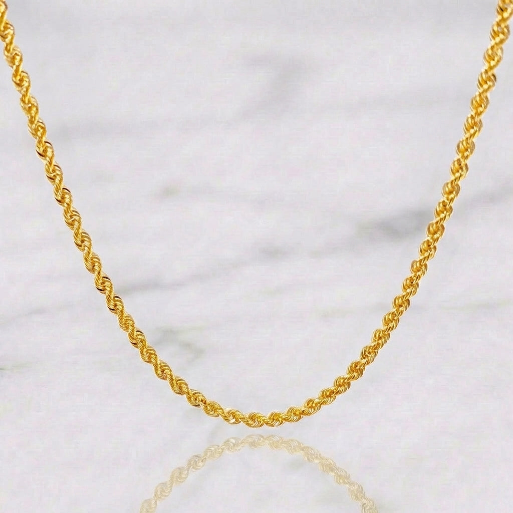 Rope Chain 3.5 g / 23 3/4 in / 2.2 mm Yellow Gold 18K