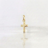 Dije Cruz Lisa 0.2 g / 1/2 in Oro Amarillo 18K