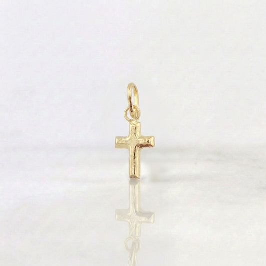 Dije Cruz Lisa 0.15 g / 1/2 in Oro Amarillo 18K