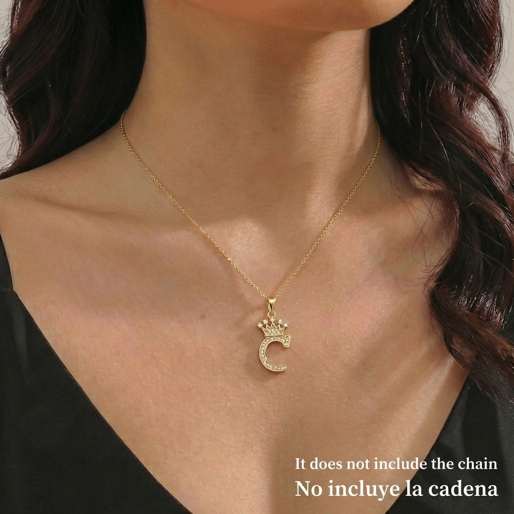Dije Corona Letra C 1.6gr / 1 in / Oro Amarillo 18K ©