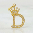 Dije Corona Letra D 1.7g / 1 in Oro Amarillo 18K