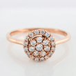 Anillo Solitario Halo 1.8gr / T7 / Oro Rosa 18K &