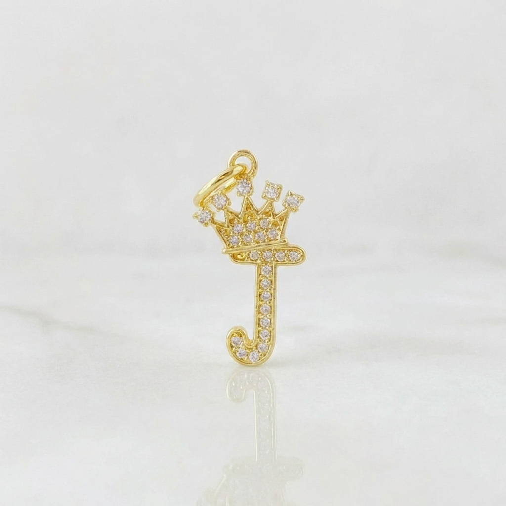 Dije Corona Letra J 1.45gr / 1 in / Oro Amarillo 18K ©