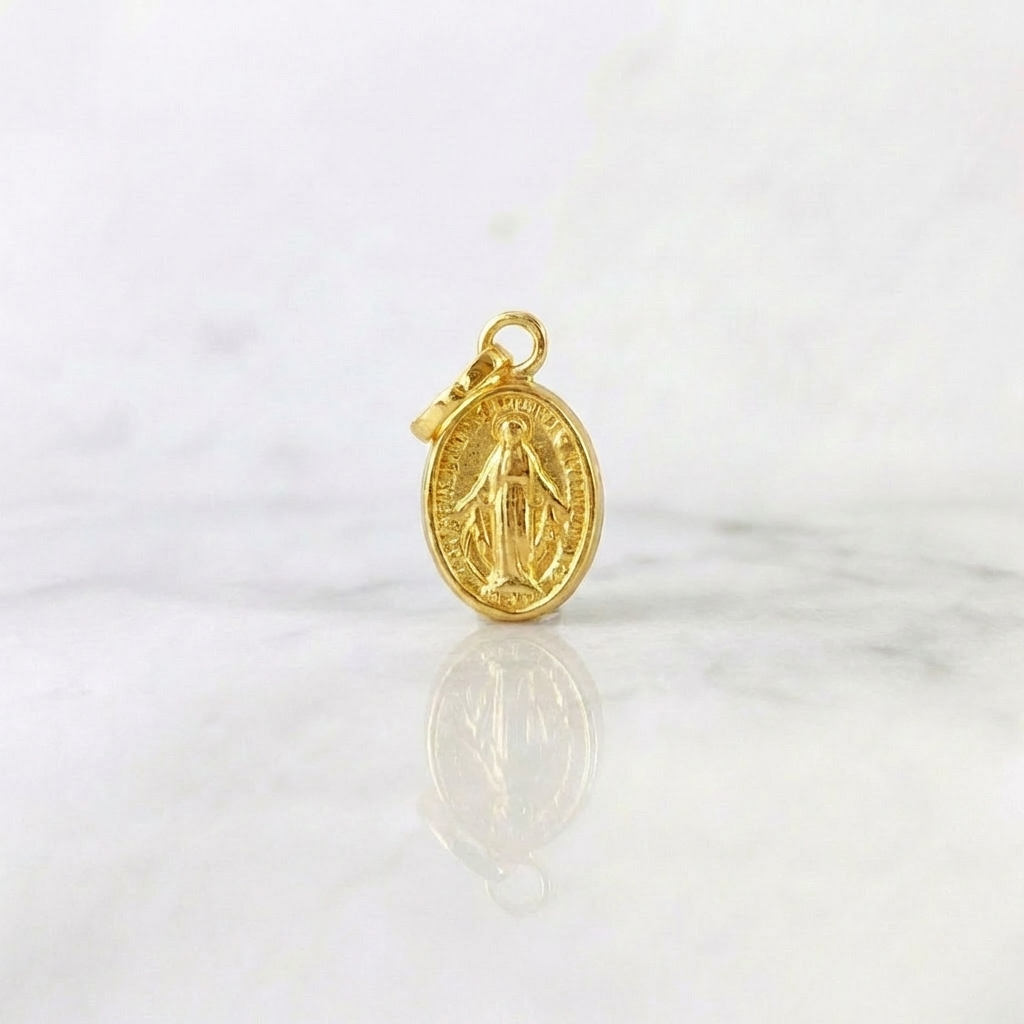 Pendant Miraculous Virgin 0.35gr / 1/2 in / 18K Yellow Gold ©