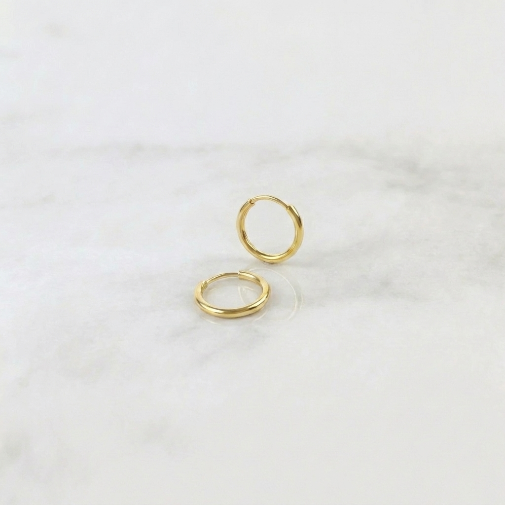 Hoop Earrings Mini Smooth Hoop 0.4g / 1/4 in 18K Yellow Gold
