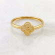 Diamond Cut Clover Ring 1.1 g / T9 1/4 Yellow Gold 18K