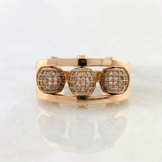 Fire Beads Ring 8.5gr / T10 / Rose Gold 18K %