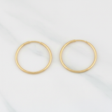 Hoop Earrings Smooth Hoop 1g / 3/4 in 18K Yellow Gold