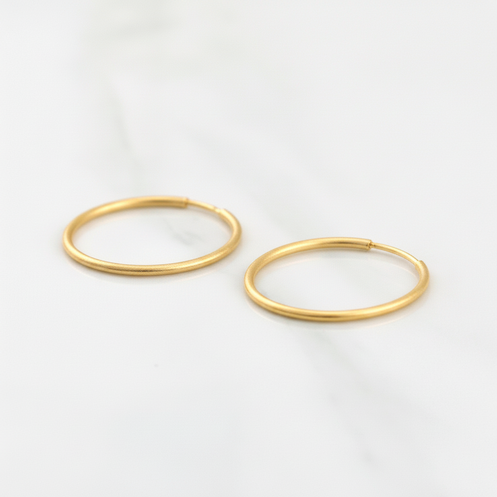 Hoop Earrings Smooth Hoop 1g / 3/4 in 18K Yellow Gold