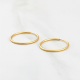 Hoop Earrings Smooth Hoop 1g / 3/4 in 18K Yellow Gold