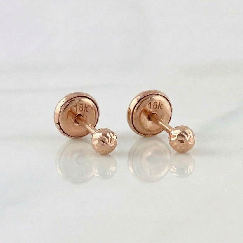 Topos Bola 0.7gr / 4mm Oro Rosa 18K &