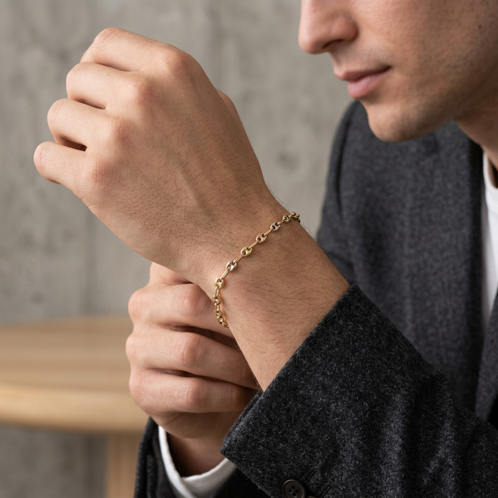 Bracelet GC 2.25g / 7 3/4 in / 3.3mm Three Golds 18K