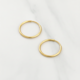 Hoop Earrings Smooth Hoop 0.65g / 1/2 in 18K Yellow Gold