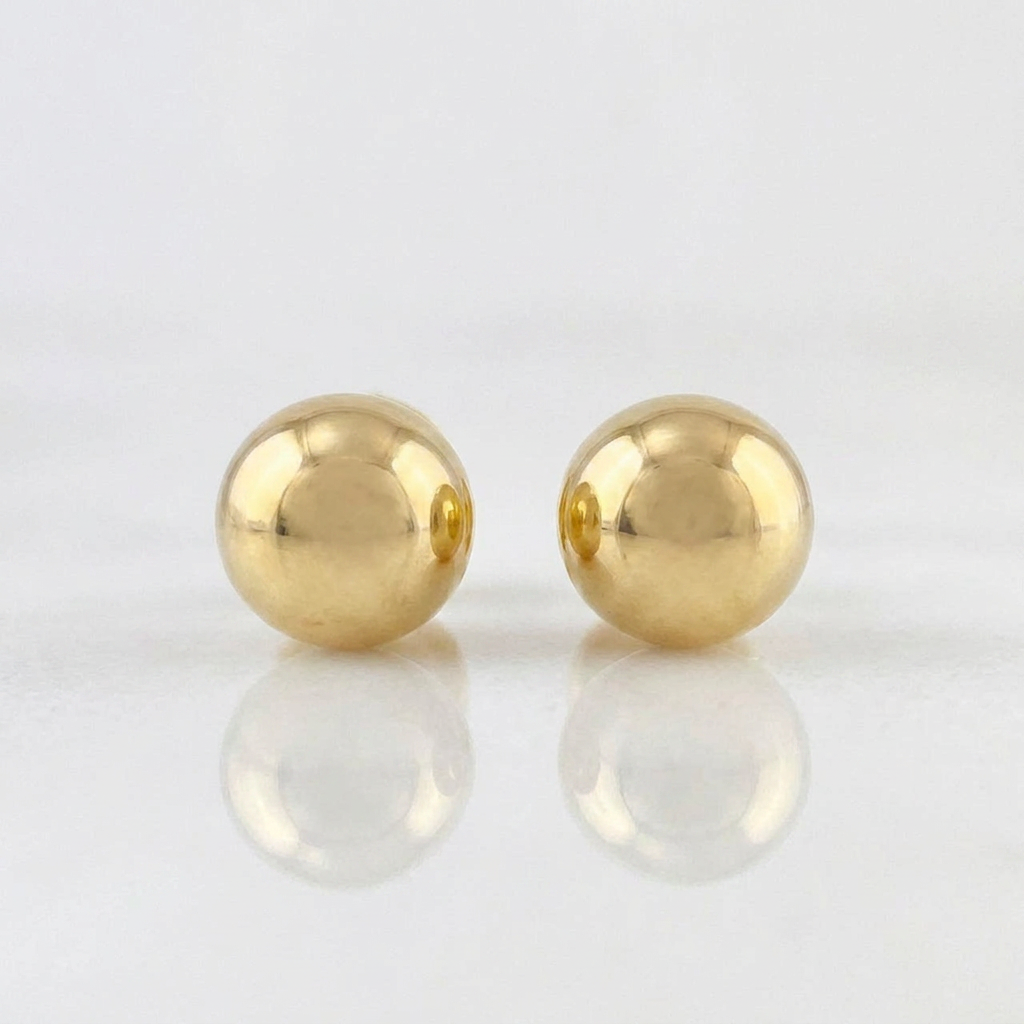 Topos Bola Lisa 0.75 g / in / 7 mm Oro Amarillo 18K