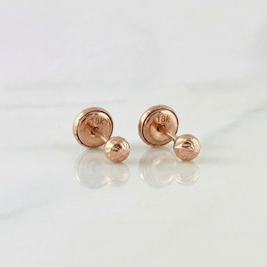 Topos Bola 0.6gr / 3mm Oro Rosa 18K %