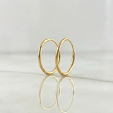Hoop Earrings Smooth Hoop 0.65g / 1/2 in 18K Yellow Gold