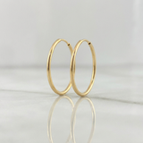 Hoop Earrings Smooth Hoop 1g / 3/4 in 18K Yellow Gold