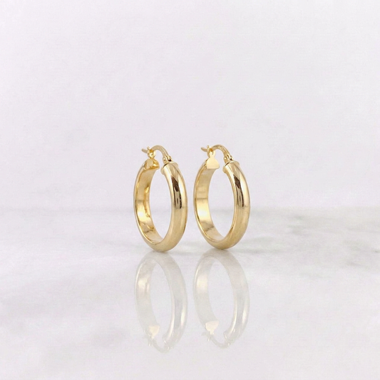 Hoop Earrings Gera 3.05gr / 1 in / Yellow Gold 18K *
