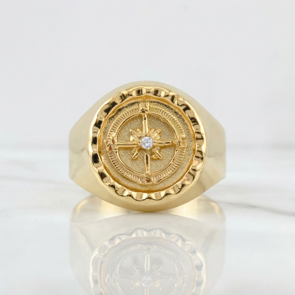 Anillo Brujula 3.25g / T8.75 Oro Amarillo 18K