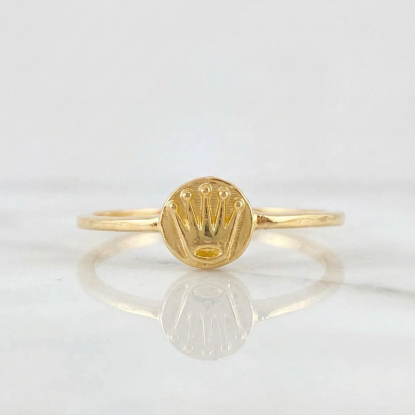 Anillo Circulo Corona 1.1g / T5 3/4 Oro Amarillo 18K