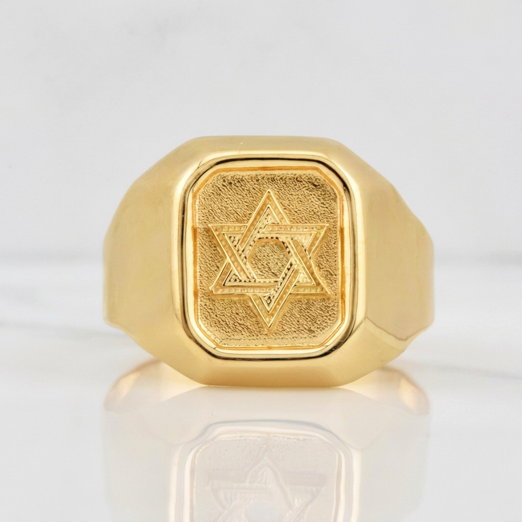 Anillo Estrella de David 3.5g / T10.25 Oro Amarillo 18K