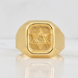 Anillo Estrella de David 3.5g / T10.25 Oro Amarillo 18K