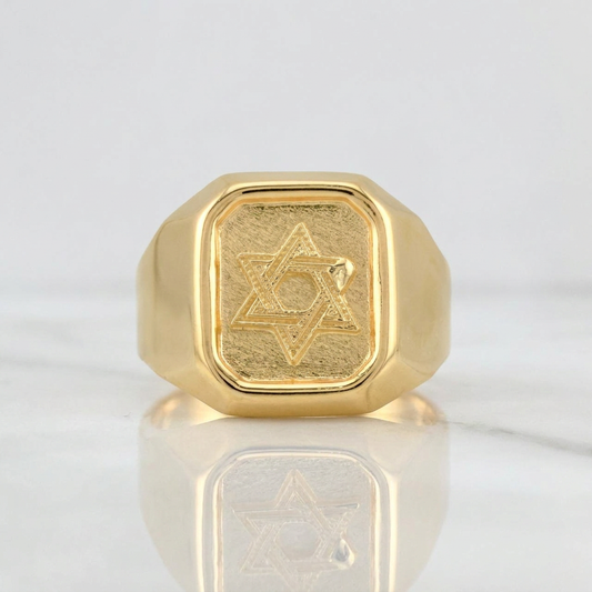 Anillo Estrella de David 3.25g / T8,5 Oro Amarillo 18K