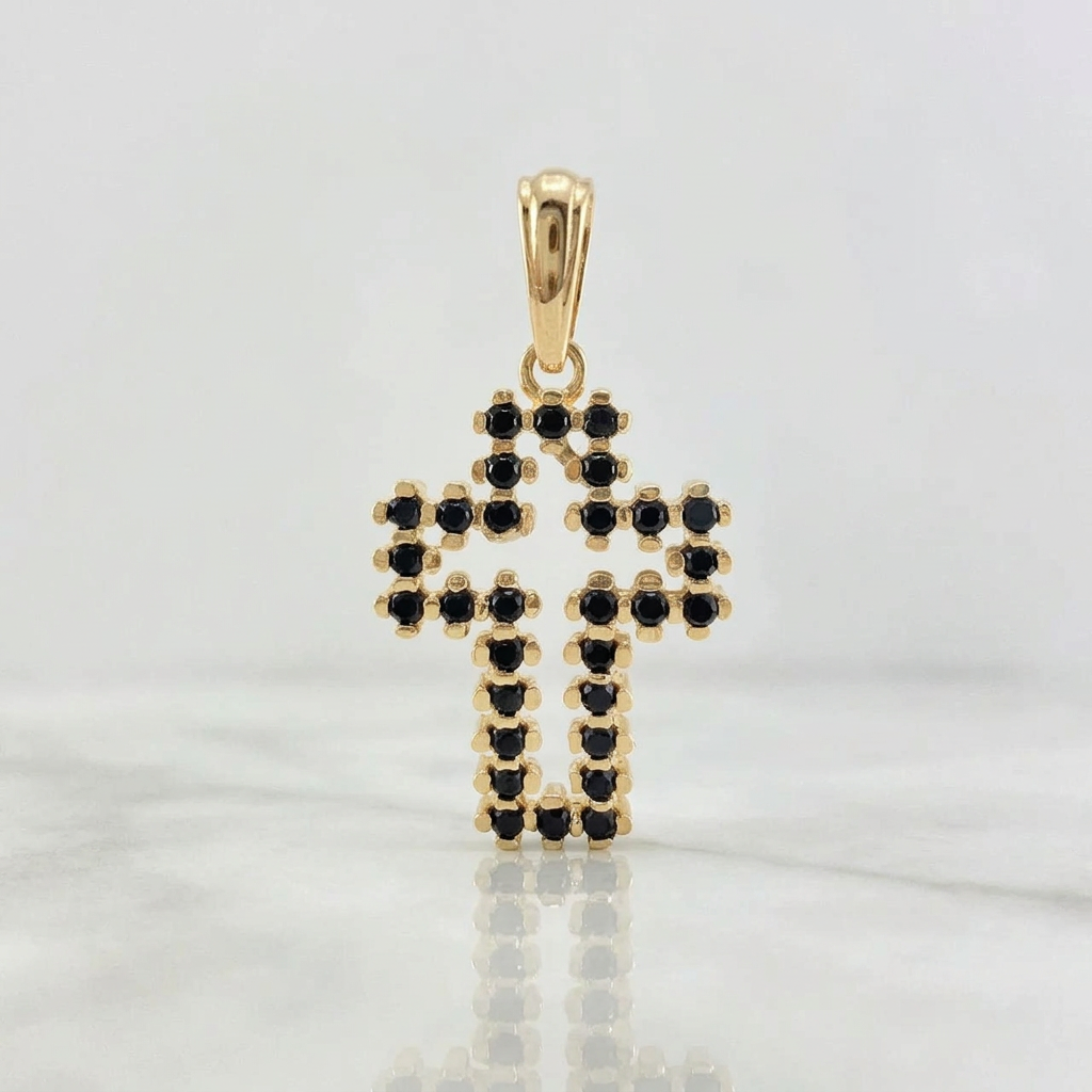 Dije Cruz Silueta 2.3gr / 1 1/4 in / Oro Amarillo 18K &