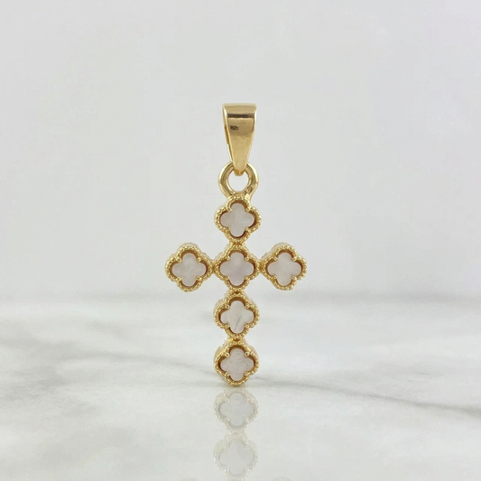 Dije Cruz Trebol 3.25 g / 1 1/4 in Oro Amarillo 18K