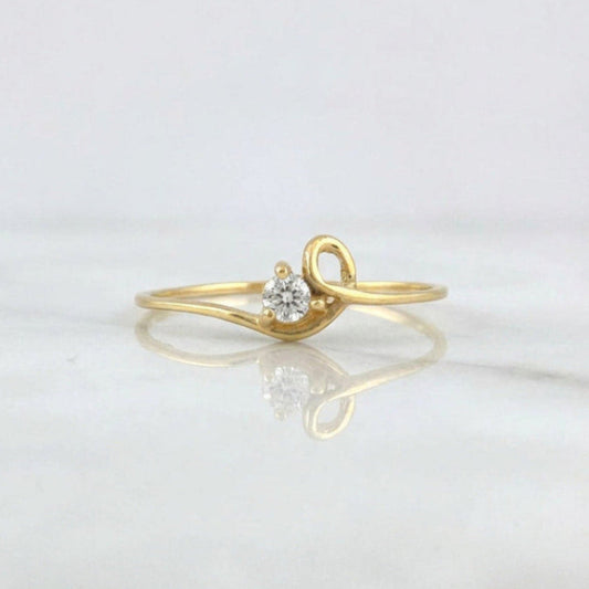 Anillo Solitario Lazo 0.85g / T8.75 Oro Amarillo 18K