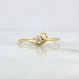 Anillo Solitario Lazo 0.85g / T8.75 Oro Amarillo 18K