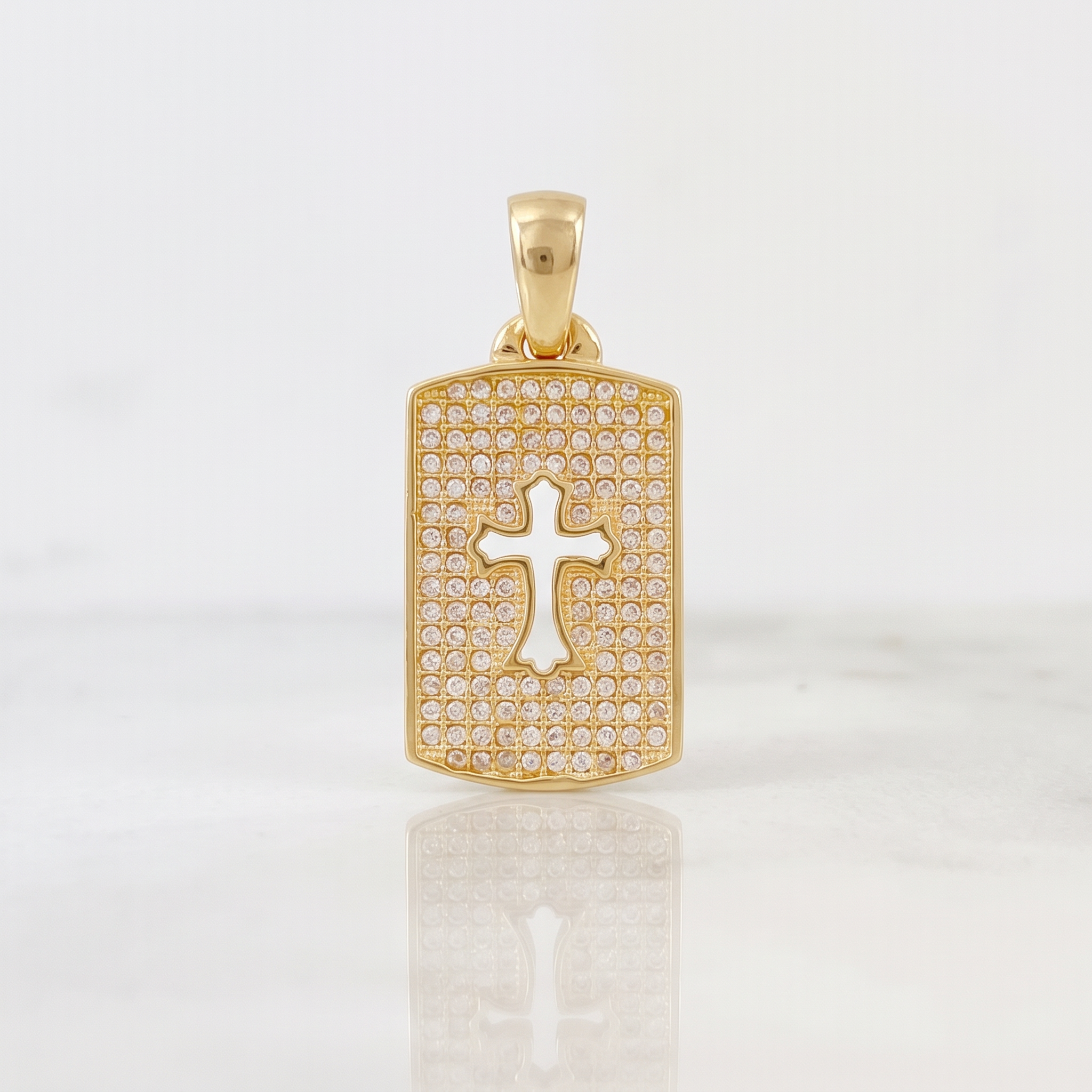 Pendant Plate Cross 3.3 g / 1 1/4 in 18K Yellow Gold