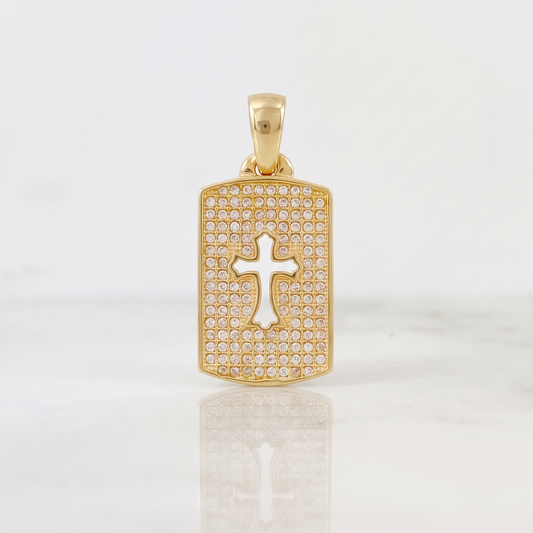 Pendant Plate Cross 3.3 g / 1 1/4 in 18K Yellow Gold